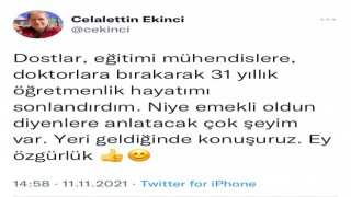 Kayseri Eski Milli Eğitim Müdürü Ekinci’den İmalı Veda 