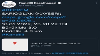Kayseri'de bir günde 2 deprem
