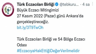 Maden patlaması nedeniyle ertelenen ‘Büyük Eczacı Mitingi’ 27 Kasım’da yapılacak